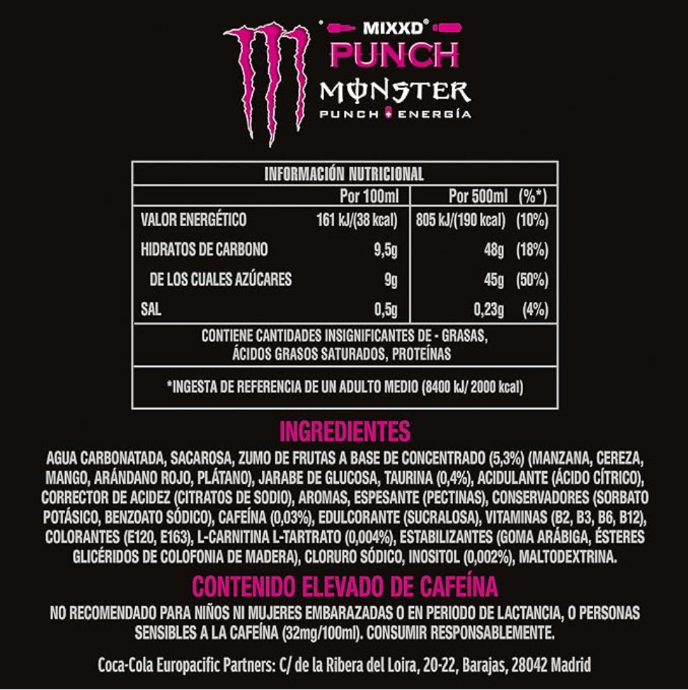 Monster Energy MIXXD Punch, Bebida Energética 500 ml